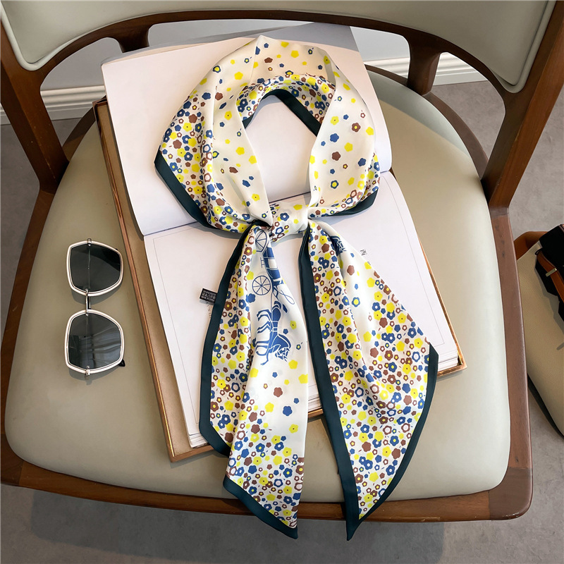 Women Fashion Necktie - Écharpe longue en soie imprimée tendance