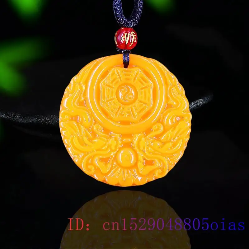 Women'S Fashion Jewellery - Pendentif Dragon Jade jaune pour hommes,