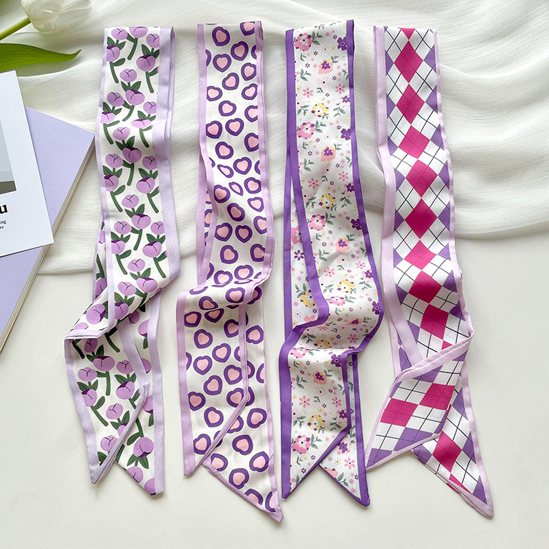 Women Fashion Necktie - Nouveau luxe étroit court femme foulard