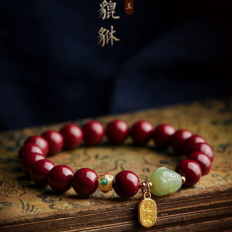 Women'S Fashion Jewellery - Bracelet personnalisé en cinabre rouge naturel