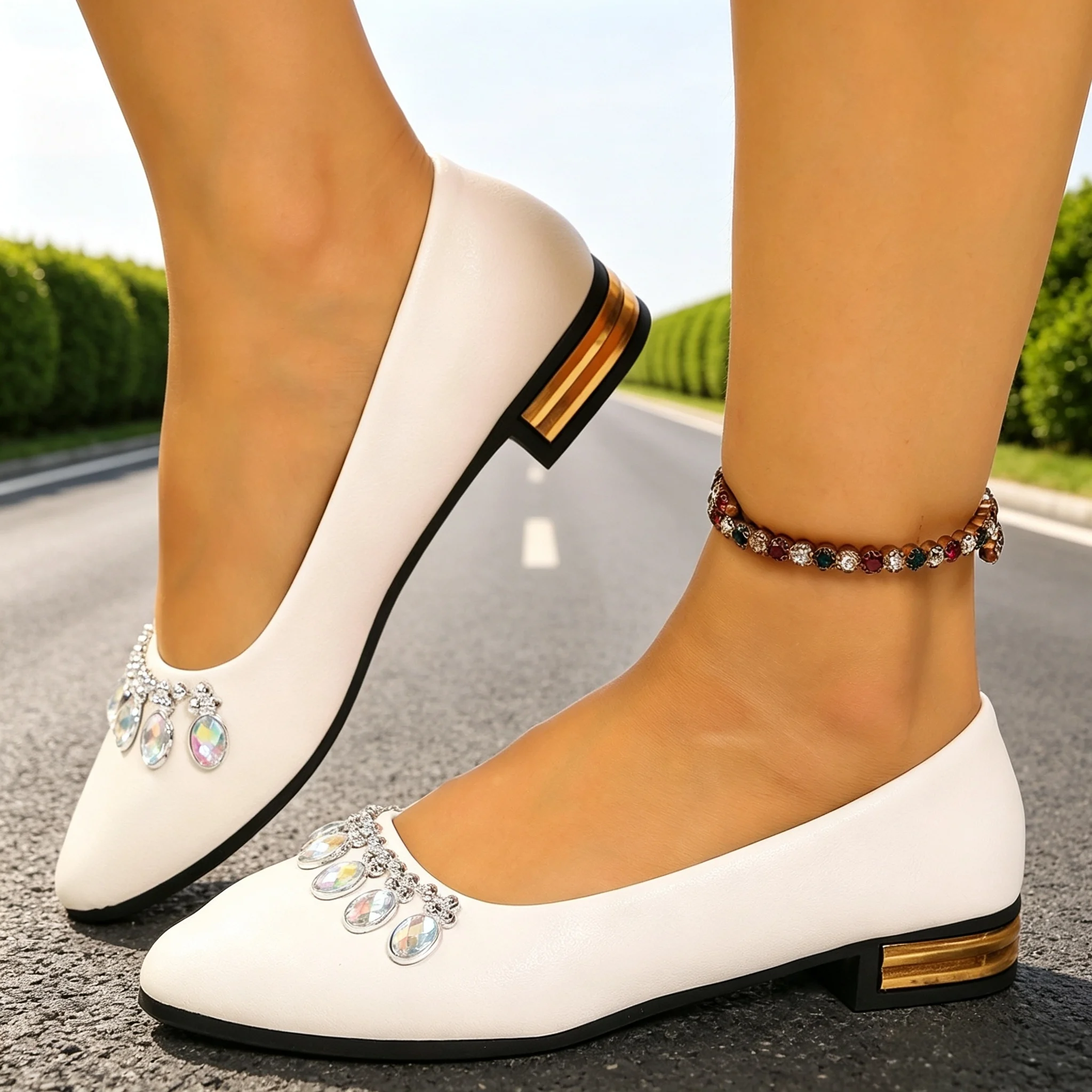 Women'S Fashion Shoes - Chaussures plates pour femmes à bout