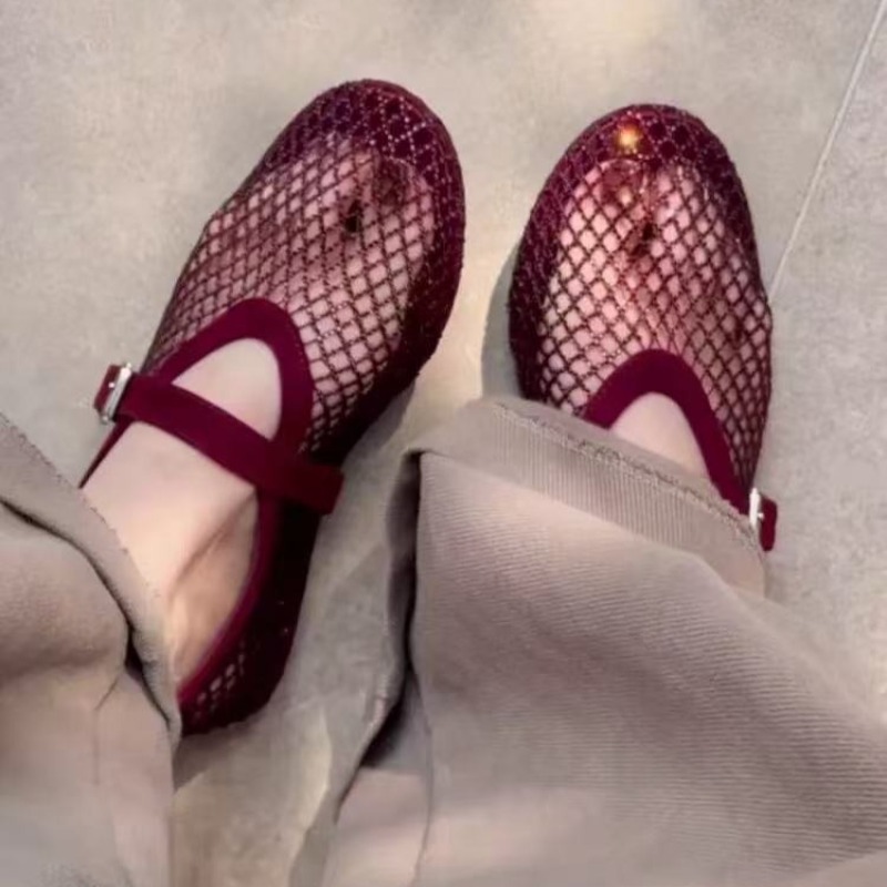 Women'S Fashion Shoes - Sandales Baotou ajourées en strass pour