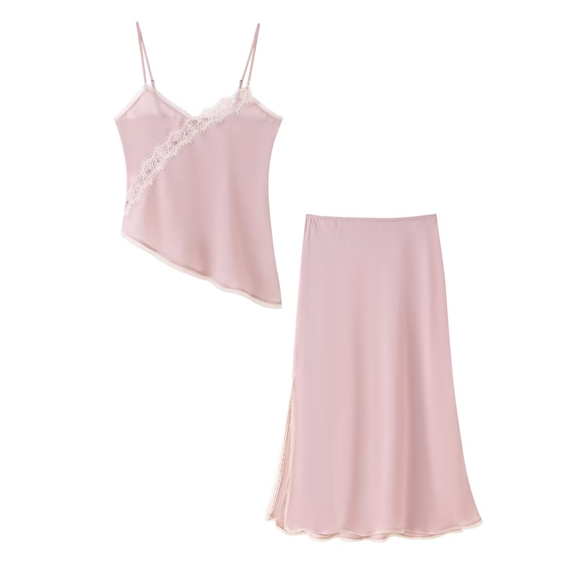 Lace Trim Cami - Tidalyf 2025 femmes rose Cami haut