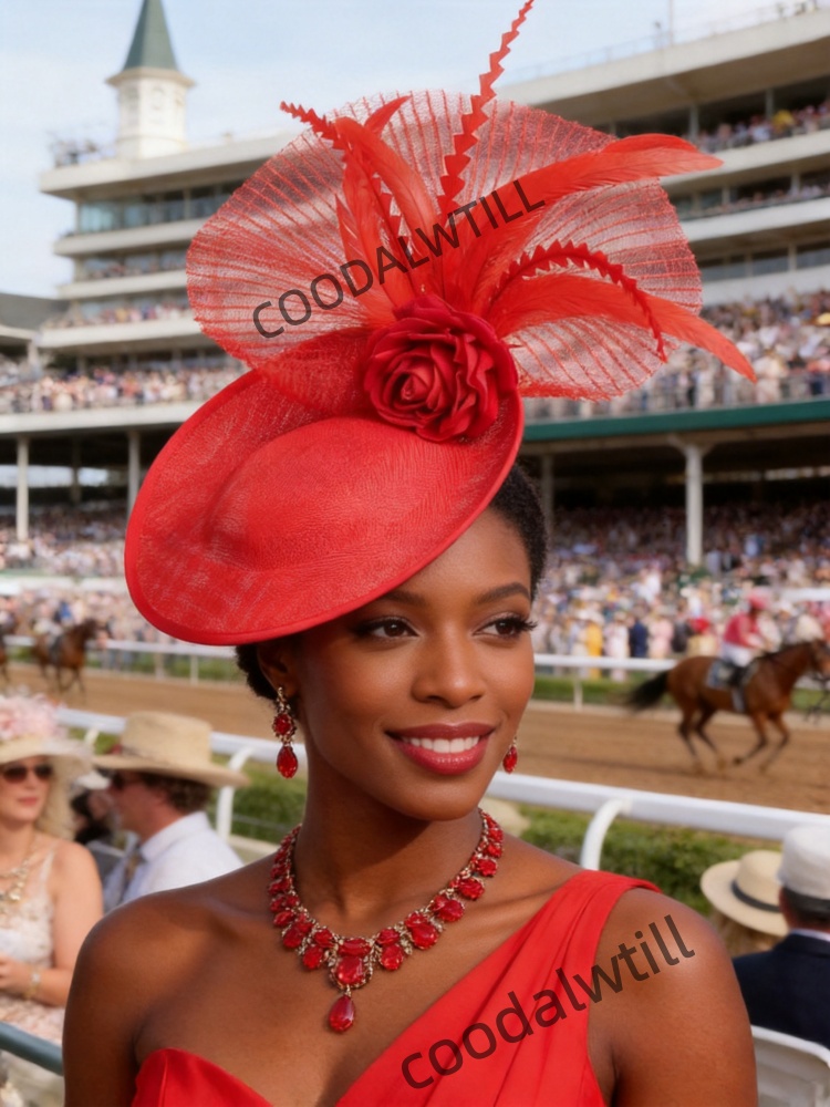 Chapeau bibi rouge en maille a - Women'S Fashion Kentucky Derby avis et prix