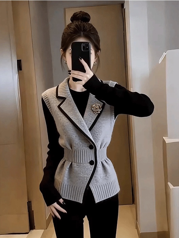 Gilet élégant en maille cintré - Women'S Fashion Vest Tops avis et prix