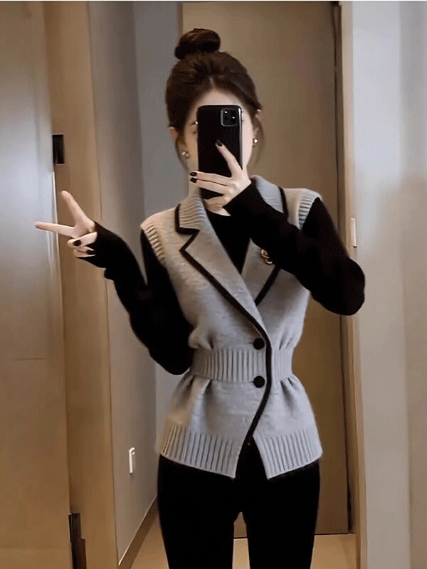 Gilet élégant en maille cintré - Women'S Fashion Vest Tops avis et prix