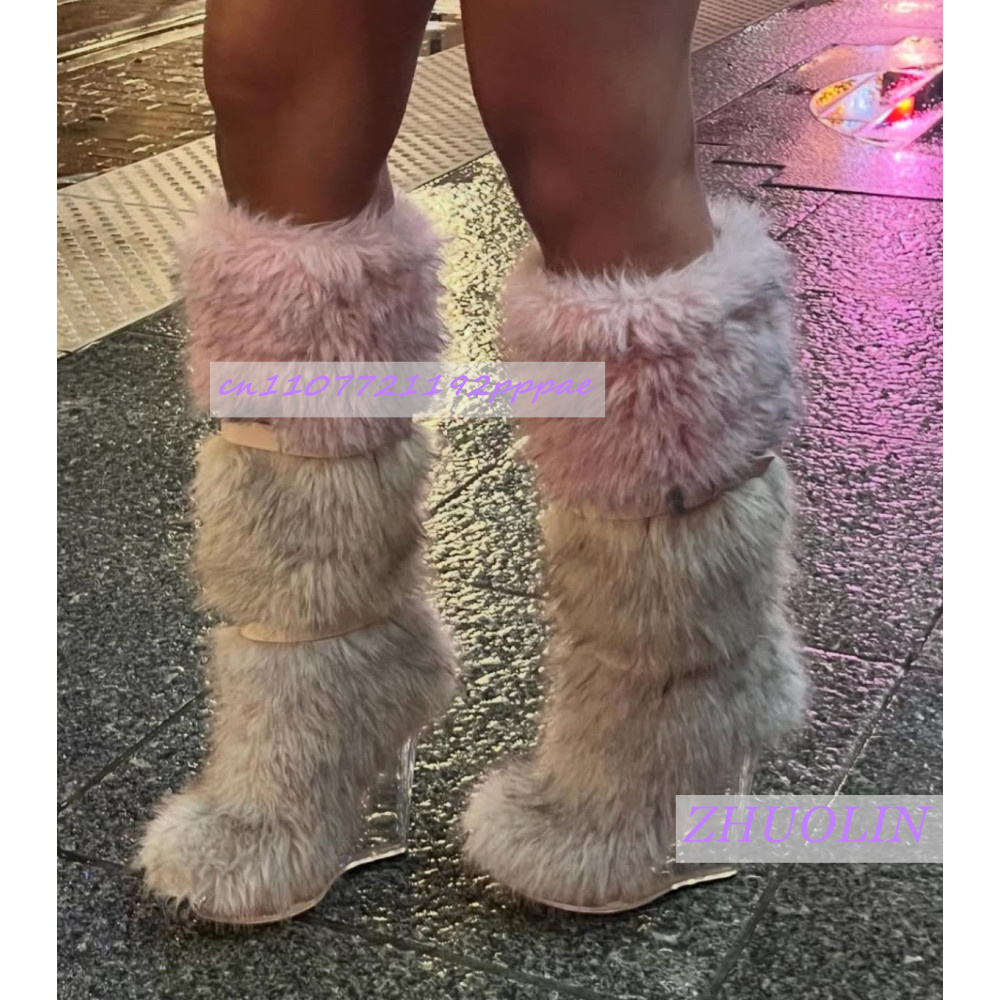 Bottes compensées transparente - Women'S Fashion Knee High Boots avis et prix