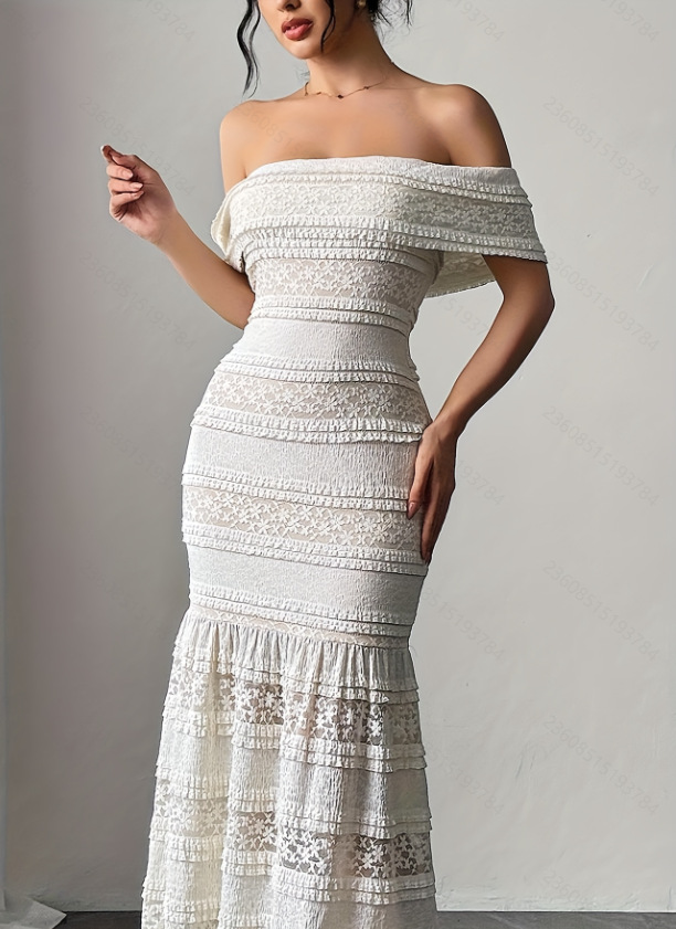Robe en dentelle asymétrique p - Women Fashion Dress Names avis et prix