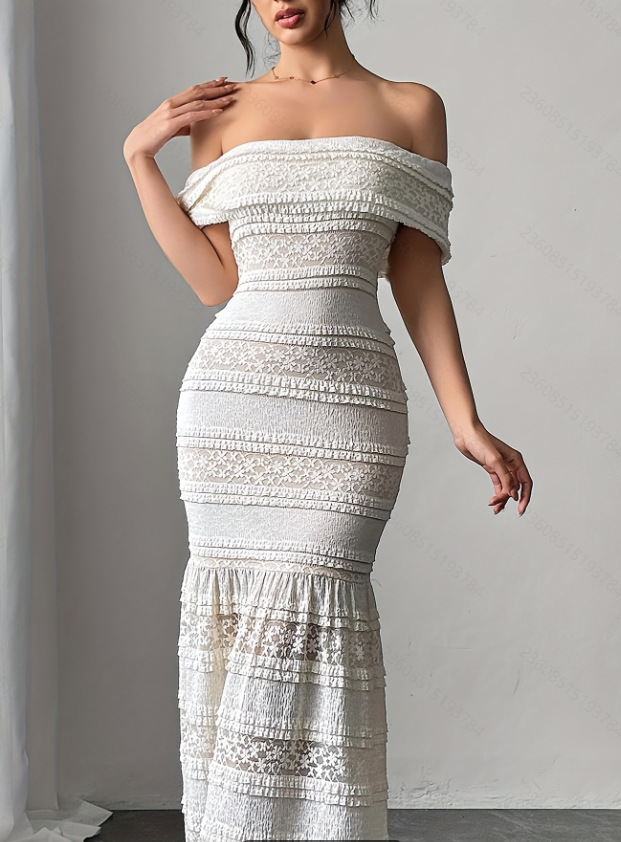 Robe en dentelle asymétrique p - Women Fashion Dress Names avis et prix