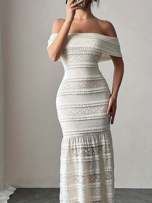 Robe en dentelle asymétrique p - Women Fashion Dress Names avis et prix