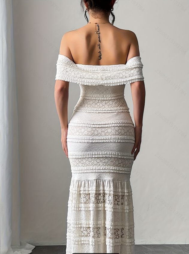 Robe en dentelle asymétrique p - Women Fashion Dress Names avis et prix