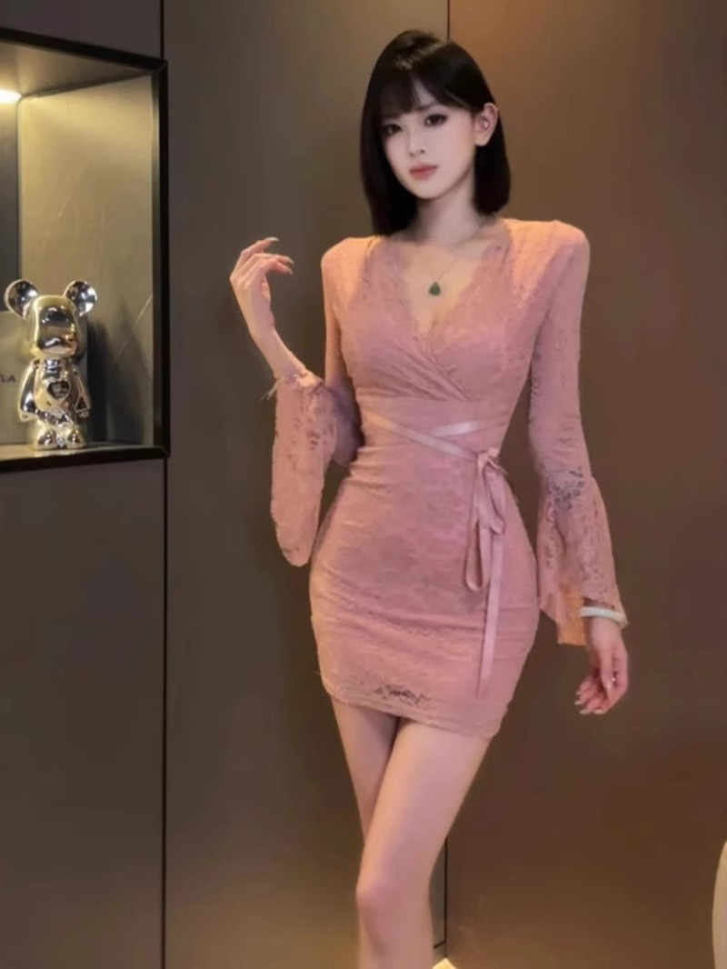 Robe Sexy en dentelle à manche - Women Fashion Dress Names avis et prix